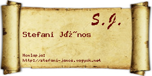 Stefani János névjegykártya