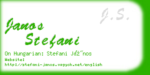 janos stefani business card